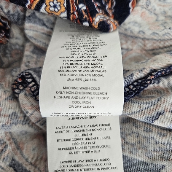 Michael Kors Tank Top Paisley Floral Sleeveless Keyhole Neck Shirt Large - Picture 7 of 8